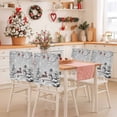 thumbnail image 2 of Christmas Snowman Chair Covers Set of 6 Xmas Tree Snowflake Bird Winter Gray Chair Back Covers Stretch Removable Washable Slipcovers Protector for Dining Room Kitchen Party Decor, 2 of 5