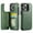 Dark Green, variant on for iPhone 14 Pro Wallet Case with Card Holder, PU Faux Leather Kickstand Card Slots Case, Double Magnetic Clasp and Durable Shockproof Cover