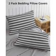 thumbnail image 3 of Boho Black Stripe Pillow Covers Standard Size 2 Pack, Abstract Geometric White Minimalist Soft Bed Throw Pillowcases Breathable Cooling Long Lumbar Body Pillow Sham Cover for Bed Sofa 20''x26'', 3 of 7