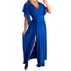 thumbnail image 1 of Vestidos Para Mujer Vestidos Casuales Cintura Sólida Cuello en V Trompeta Manga Corta Dobladillo Dividido Odeerbi ODB153664, 1 of 8