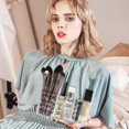 thumbnail image 2 of Makeup Brush Holder, 3 Slots Clear Acrylic Cosmetic Makeup Organiser For Makeup Brush Eyeliners Lipstick Crystal Storage Box, 2 of 5