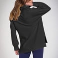 thumbnail image 4 of Women's Quarter Zip Tunic Sweatshirts Fashion Lapel Ribbed Knit Shirts Long Sleeve Pullover Casual Tops with Pockets (2XL, Black), 4 of 8