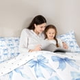 thumbnail image 4 of spefrowx Cute Watercolor Bow Twin Comforter Sets for Girls, Blue Plaid Ribbon Bedding Set, Reversible, 2pcs, 1 Comforter and 1 Pillowcase, 4 of 6