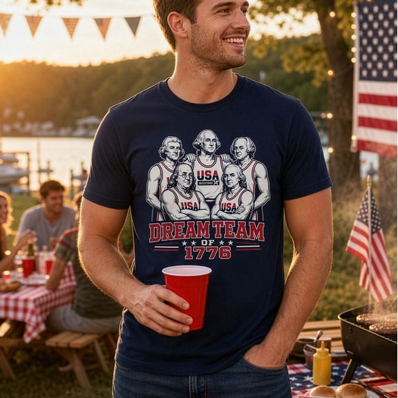 Funny Founding Fathers Shirt America 250th Anniversary Tee Patriotic Gift for History Buffs Dream Team 1776 Parody Gen X Fourth of July