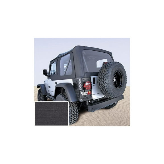 Rugged Ridge by RealTruck Soft Top for Wrangler YJ | Door Skins, Black, Tinted Windows | 13702.15 | Compatible with 1988-1995 Jeep Wrangler YJ