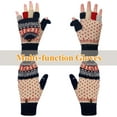 thumbnail image 2 of Winter Fingerless Gloves Mittens for Women Men Warm Wool Knitted Convertible Flip Top Mittens for Cold Weather, 2 of 6