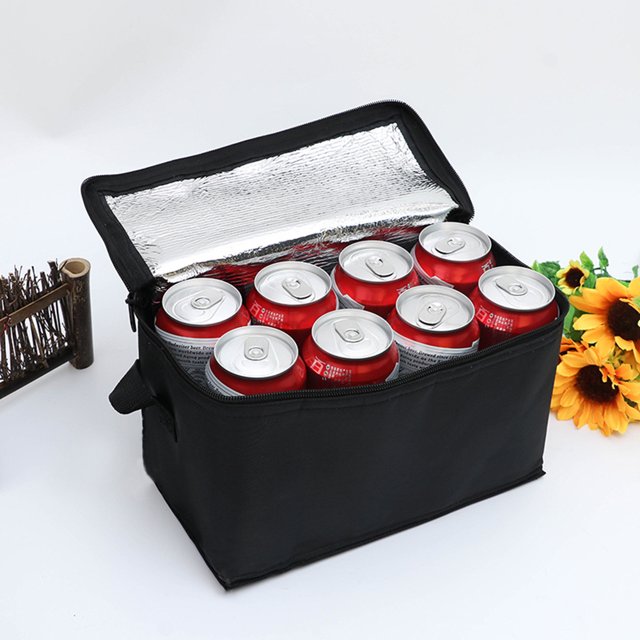 Bolsa De Enfriamiento Bolsa de almuerzo de picnic portátil con aislamiento térmico para exteriores (negro M)