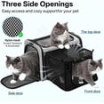 thumbnail image 4 of Expandable Cat Carrier, Airline Approved Soft Sided Pet Carrier for Cats & Small Dogs Up to 15 lbs, with Locking Safety Zippers & Cozy Fleece Pad, Portable for Car & Vet Visits, Black, 4 of 7