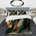 thumbnail image 2 of Designart "Agate in Green and Gold II" Modern Bedding Covert Set - Abstract Transitional Green Abstract Bed Set With 2 Shams, 2 of 6