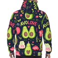 thumbnail image 7 of Naloa Avocado Love Men's Casual Hooded Collar Drawstring Hoodies Pullover Sweatshirts Casual Long Sleeve Shirts-Large, 7 of 7