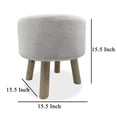 thumbnail image 5 of Ginni Footstool Ottoman Set of 2- White Polyester- Soft Seat- Wood Legs, 5 of 5
