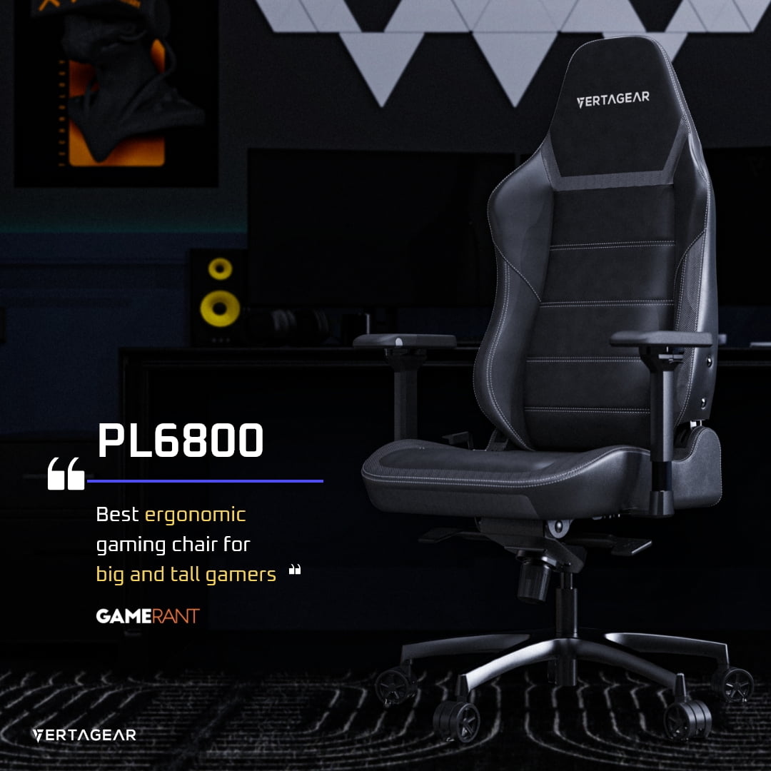 Vertagear PL6800 Ergonomic Big & Tall Gaming Chair featuring ContourMax Lumbar & VertaAir Seat systems - Midnight Green