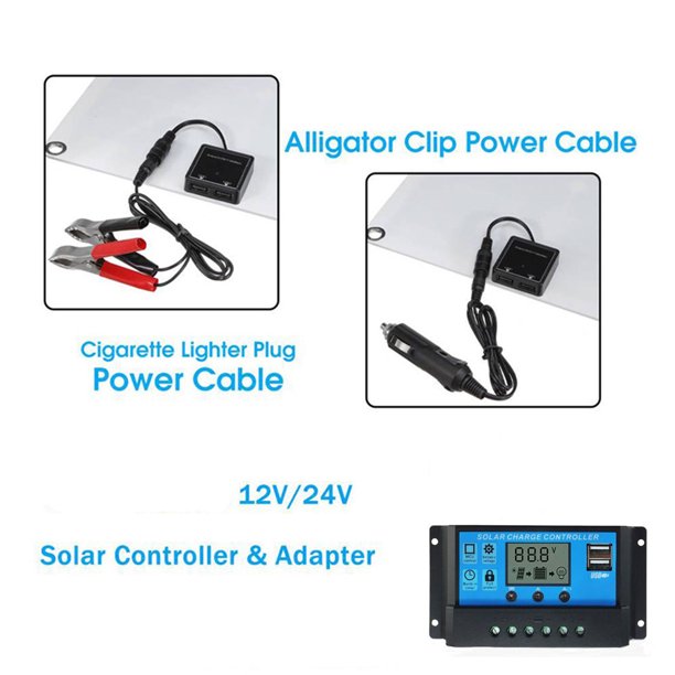 18V 25W Kit de Panel Solar Monocristalino Dual Recargador de Teléfonos Celulares USB A Prueba de Agua Para Acampar Al Aire Libre Con Controlador Solar Pwm para RV Marine
