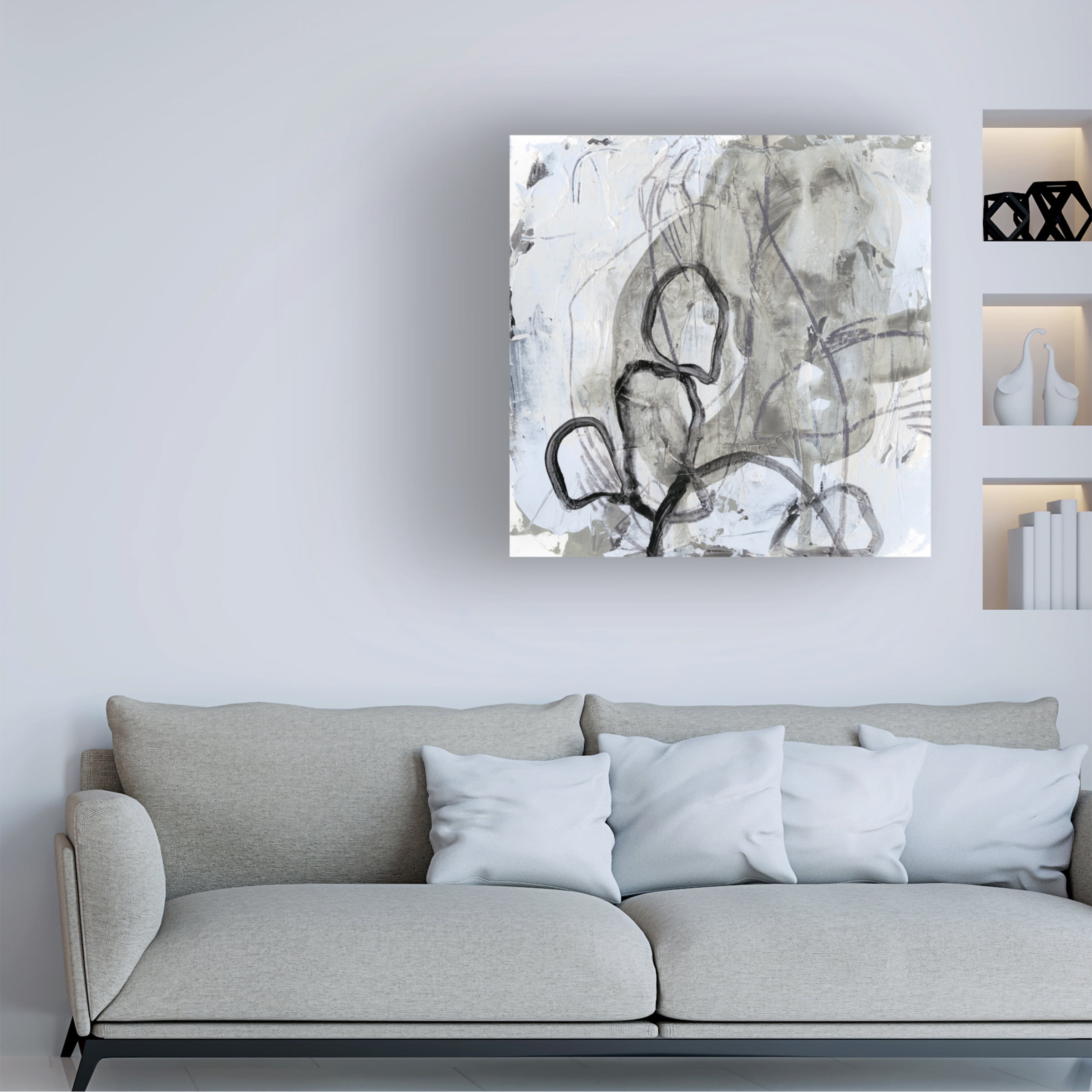 June Erica Vess 'Neutral Swipe IV' Canvas Art