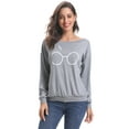 thumbnail image 5 of Purcoar Women's Sweatshirt Glasses Long Sleeve Tops, 5 of 7