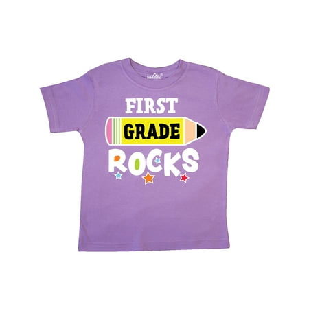 

Inktastic 1st Grade Rocks with Pencil and Stars Gift Toddler Boy or Toddler Girl T-Shirt