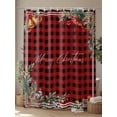 thumbnail image 4 of Fsddascl Christmas Shower Curtain Set - 72" x 78" Washable Bathtub Curtain with 12 Hooks, Pine Cones Botanical Xmas Red Black Plaid Waterproof Fabric Stall Shower Curtains for Bathroom/Bathtub Décor, 4 of 6