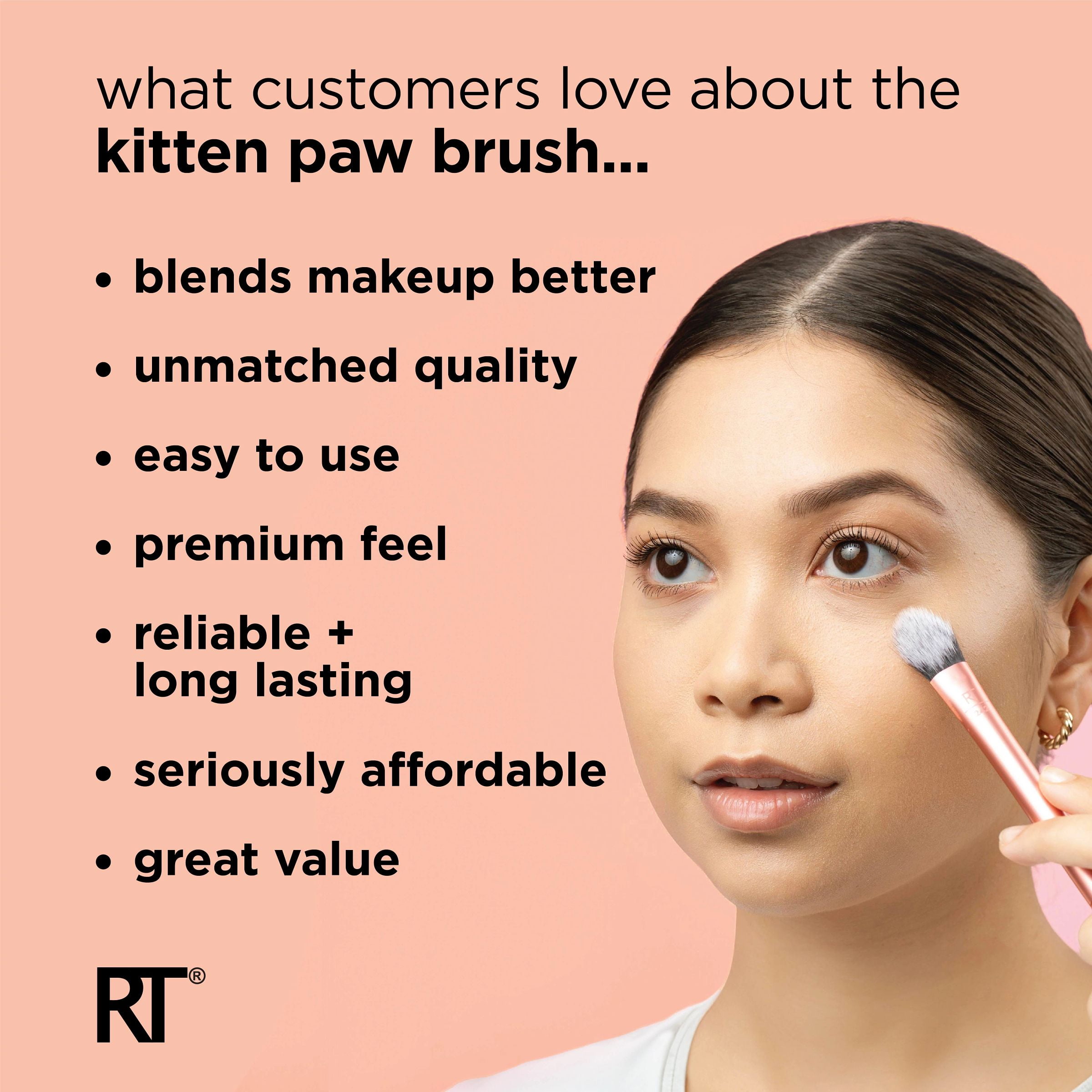 Real Techniques Brightening Concealer Makeup Brush, for Eye Cream & Concealer, 1 Count