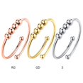 thumbnail image 3 of Stainless Steel Double Layer Rotatable Round Bead Ring Anxiety Relief Open Ring, 3 of 5