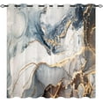 thumbnail image 2 of Marble Curtains - Abstract Colorful Golden Veins Dark Blue Gray and Gold Paints Print Pattern Waterproof Fabric Grommet Window Drapes for Bedroom Kitchen Bathroom 53"W x 84"L (Pack of 2), 2 of 6