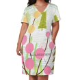 thumbnail image 1 of Fresh Day Back Lacing Backless Dress Square Neck Dress Fashion Printed Dress 6Xl Abstract Graphic Landscape Trees Light Colors, 1 of 5