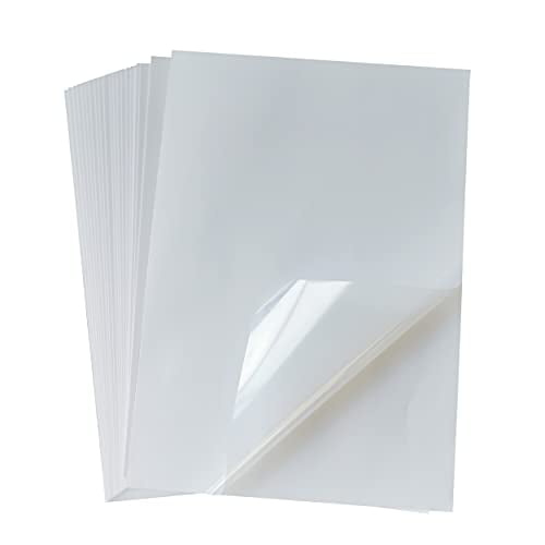 8.25 x 11.7 25 Sheets Transparent Printable Vinyl Sticker Paper A4 Size Waterproof Sticker Paper for Inkjet/Laser Printer 