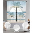thumbnail image 2 of Summer Coast Palm Trees Swag Curtains for Living Room/Bedroom Windows, Blue Sky Watercolor Beach Kitchen Curtains and Valances Set 36 Inch Length, Light Filtering Swags Valance Curtain Panels, 2 of 5