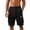 #0485-Black, variant on Men Summer Cargo Shorts Elastic Waist Drawstring Waffle Texture Multi Pockets with Zipper Sides Loose Fit Casual Workout Mid Length for Young Adults