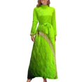 thumbnail image 2 of Vestido largo amarillo con pelota de tenis Ropa femenina Ropa de mujer Vestidos para mujer Traje de verano para mujer, 2 of 5