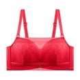 thumbnail image 2 of TrendVibe365 Bras for Women Full Coverage Plus Size Lace Wireless Push up Bralettes Padded Adjustable Strap Bustier Full Coverage Crop Cami Top Comfort Shapewear Red 70, 2 of 4