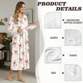 thumbnail image 6 of Tutolipy Bow Printed Nightgowns for Women V Neck Sleepwear Full Length Nightshirts Long Sleeve Loungewear for Home, XL, 6 of 7