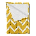 thumbnail image 2 of Aztec Soft Flannel Fleece Blanket, Tribal Arrows over Zig Zag Chevron Background Hippie Punk Contemporary, Cozy Plush for Indoor and Outdoor Use, 70" x 90", Earth Yellow White Black, by Ambesonne, 2 of 5