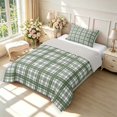 thumbnail image 2 of Manfei Green White Plaid Twin Comforter Sets,Vintage Check Bedding Set,Light Gray Reversible,2 Pieces,1 Comforter and 1 Pillowcase,2 Pieces,1 Comforter and 1 Pillowcase, 2 of 7