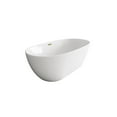 thumbnail image 5 of Elegant Kitchen and Bath 67 inch Soaking Bathtub in Glossy White with Brushed Gold Trim, 5 of 8