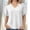 A293 White, variant on Blouse for Women V Neck Short Sleeve Casual Loose Fit Rolled Cuffs Lightweight Breathable Textured Fabric Summer Fashion Basic Streetwear Top