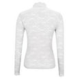 thumbnail image 4 of bnaln Womens Tops Long Sleeve Lace Mesh Tops High Neck Sheer Blouses Sexy Lace Floral Going Out Top Ladies Plus Size Slim Fit T-Shirts Teen Girls Y2K Tunic Shirts Trendy Outfits, 4 of 6