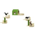 thumbnail image 3 of Craftian 7-Piece Solid Wood Wall Mounted Cat Furniture,Cat Wall Shelves and Perches,Cats Climbing Shelves with Wall House and Fence, Steps, Scratching Posts, 3 of 10