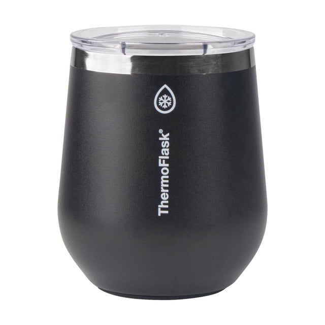 Vaso térmico para vino ThermoFlask de 350 ml con tapa de doble pared, negro