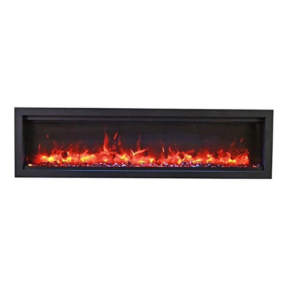 Amantii Symmetry Bespoke - 60" Indoor / Outdoor Electric Built In Fireplace featuring, WiFi Compatibilty & Bluetooth Connectivity, MultiFunction Remote, and a Selection of Media Options