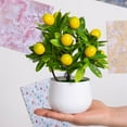 thumbnail image 5 of 12-mesh Artificial Lemon Potted Plant - Realistic Green Artificial Flower Bonsai with Pot, Lemon Fruit Decor for Home or Office, 5 of 5