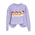 thumbnail image 4 of Xdegoge Christmas Sweatshirts for Women Santa Claus Print Sweatshirt Vintage Xmas Long Sleeve Round Neck Pullover Casual Loose Fitting Tops Xmas Style Clothing, 4 of 4
