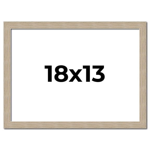 18x13 Frame Grey Solid Wood Picture Frame Width 1 Inches | Interior Frame Depth 0.5 Inches |