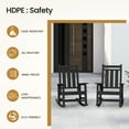 thumbnail image 6 of KINGYES Outdoor Rocking Chair HDPE All Weather Patio Rocker for Porch Garden Lawn, Black, 6 of 9