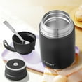 thumbnail image 5 of JUSTLET 24 oz Insulated Stainless Steel Food Jar, Thermos W/ Folding Spoon and Cup, Black, 5 of 9