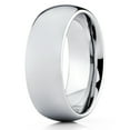 thumbnail image 2 of His and hers - 4mm & 8mm - Tungsten Wedding Band - Silver - Tungsten Wedding Ring Dome, 2 of 6