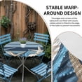 thumbnail image 2 of Coastal Starfish Round Tablecloth for 36-44 Inch Tables,Fitted Table Cover with Elastic Edge,Blue Wooden Grain Seashells Country Waterproof Outdoor Table Cloth Protector for Patio Garden Dinner, 2 of 9