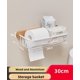 thumbnail image 2 of Black Walnut Toilet Paper Holder, Wall Mounted Bathroom Tissue Roll Stand with Shelf for Phone, No Drill Adhesive & Screw Mounting, Natural Wood(White30*14*7cm), 2 of 3
