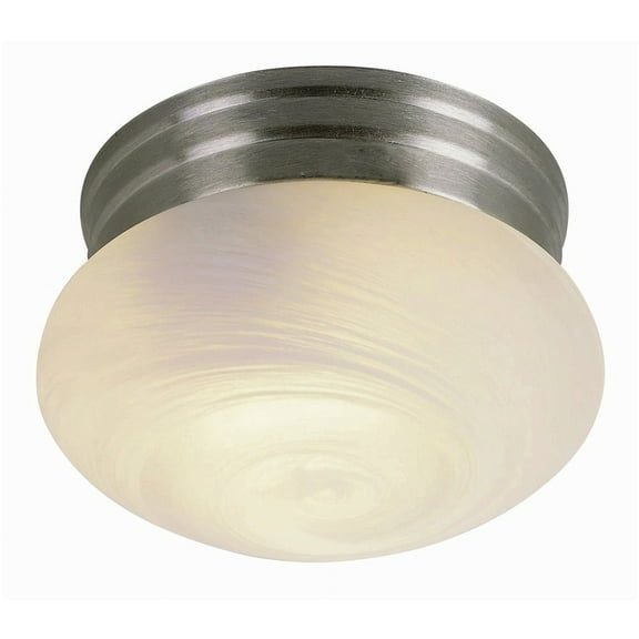 Dash 8" 1-Light Brushed Nickel Flush Mount Ceiling Light with Marbleized Glass