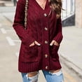 thumbnail image 5 of Fashion Open Front Casual Knit Cardigans Loose Slouchy Oversized Wrap Chunky Sweaters Coat, 5 of 5