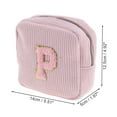 thumbnail image 2 of Unique Bargains 1 Pc Letter P Pattern Makeup Bag for Travel Pink Corduroy, 2 of 6